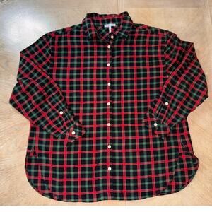 Hinson Wu red and green plaid Halsey button up shirt size 1 (1x)